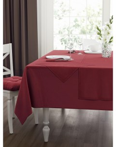 Набор кухонный бордовый скатерть салфетки 110х140 см 40х40 см 4 шт Guten morgen