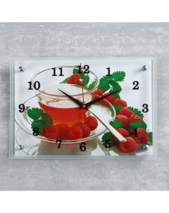 Часы настенные серия Кухня Чай с малиной 25х35 см Сюжет