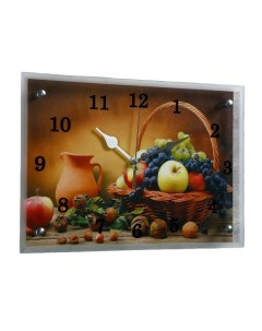 Часы настенные серия Кухня Корзинка фруктов 25х35 см Сюжет