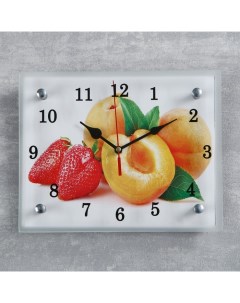 Часы настенные серия Кухня Абрикосы и клубника 20х25 см Сюжет
