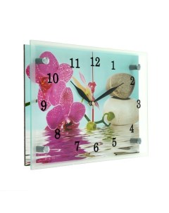 Часы настенные серия Цветы Сиреневые орхидеи и камни 20х30 см Сюжет