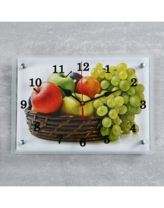 Часы Часы настенные серия Кухня Корзина с фруктами 25х35 см Сюжет