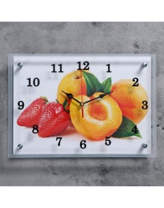 Часы настенные серия Кухня Абрикосы и клубника 25х35 см Сюжет