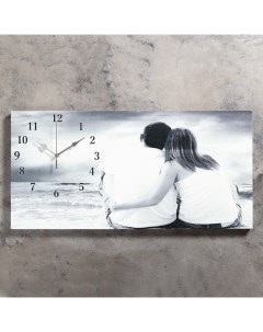 Часы картина настенные серия Люди Влюбленная пара 40 х 76 см Сюжет
