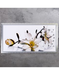 Часы картина настенные серия Цветы Ветка с цветами и почками 50 х 100 см Сюжет