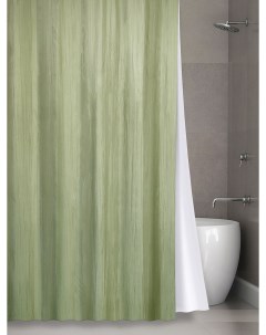 Штора в ванную двухслойная Органза 180х200 зеленый Bath plus