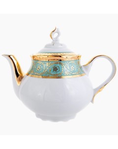 Заварочный чайник 1 2 л Констанция Серо голубая полоса с золотом 122610 Thun