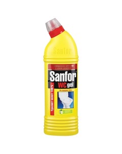 Средство для сантехники WC gel Лимонный фреш 1кг 10шт Sanfor