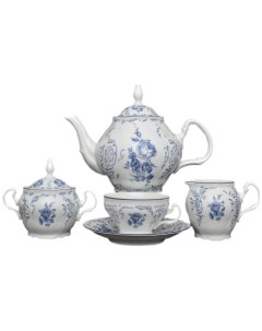 Чайный сервиз на 6 персон 15 предметов Бернадотт Синие розы Thun