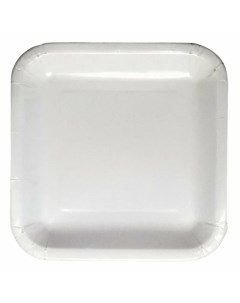 Тарелка одноразовая бумажная 18см квадратная белая мелованная 240г м2 50шт Nobrand