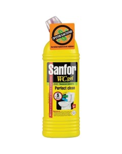 Средство для сантехники WC gel Лимонная свежесть 750г 15шт Sanfor