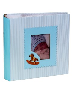 Фотоальбом Спящий малыш голубой с кармашками на 300 фото 10х15 см Veldco