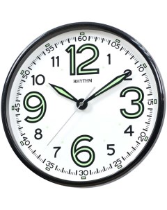 Бесшумные кварцевые настенные часы CMG499BR71 с пластиковым корпусом Rhythm