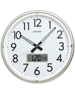 Бесшумные настенные часы CFG717NR19 с индикацией месяца даты и дня недели Rhythm