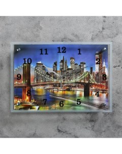 Часы настенные серия Город Ночной город и архитектура 25х35 см Сюжет