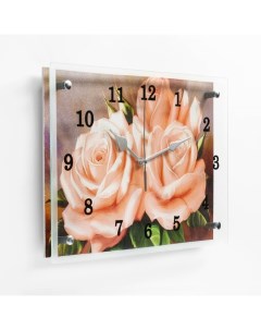 Часы настенные серия Цветы Розы 25х35 см Сюжет