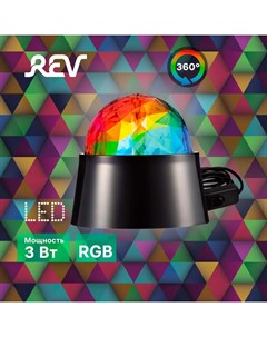 Светильник Disco RGB светодиодный ночник лампа 3Вт 110х110х56 мм шнур 1 4 м черный Rev
