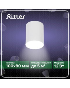 Светильник спот Arton накладной светодиодный 80х100 мм 4200К 12 Вт белый Ritter