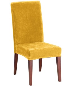 Чехол на стул с высокой спинкой Бруклин Премьер желтый 6 шт Виктория хоум декор