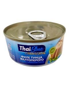 Тунец желтоперый филе в собственном соку 185 г Thai blue