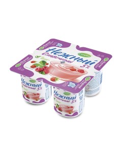 Продукт йогуртный Нежный малина земляника 5 100 г Campina