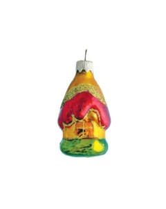 Елочная игрушка домик мини 1 шт разноцветная Batik