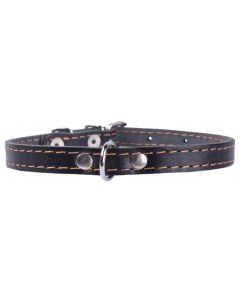 Ошейник для собак кожаный одинарный черный 24 32 см x 12 мм Collar