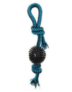 Игрушка для собак TWIST Prickly Ball из каната синяя 42 см M-pets