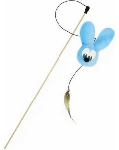 Игрушка для кошек Махалка МехоЗаяц Кэнди на веревке голубой Gosi