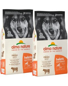 Сухой корм для собак для крупных пород говядина рис 2 шт по 12 кг Almo nature