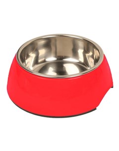 Одинарная миска для собак металл красный 0 38 л Major