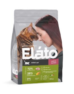Сухой корм для взрослых кошек Holistic с ягненком и олениной 2 шт по 300 г Elato