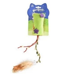 Игрушка для кошек Подушечка с мятой и перьями текстильная 38х5 5 см Pet star