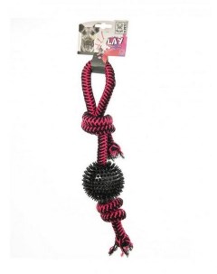 Игрушка для собак TWIST Prickly Ball из каната розовая 42 см M-pets