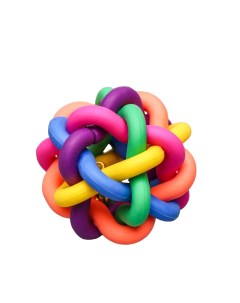 Игрушка для кошек резиновая Молекула с бубенчиком разноцветный 4 см Пижон