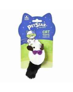 Игрушка для кошек Мышка с бантиком и мятой плюшевая 12х5 8 см Pet star
