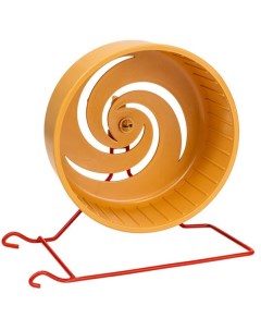 Игрушка для грызунов беговое колесо с подставкой из металла D14 см бежевая Sweet home
