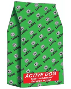 ACTIVE DOG для активных взрослых собак средних и крупных пород с мясом мол Zooring