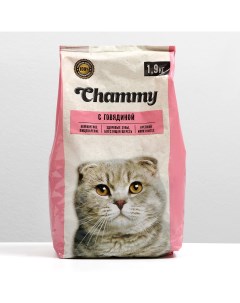 Сухой корм для кошек говядина 1 9кг Chammy