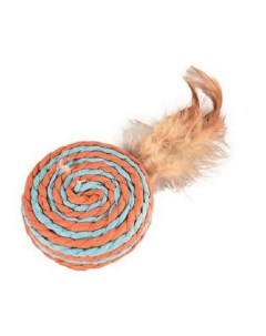 Игрушка для кошек Спираль разноцветная с пером сизаль 6 см 40 шт Pet star