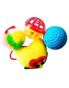 Игрушка для кошек Три мячика и игрушка сердце Уют