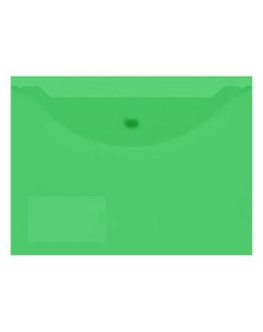 Папка конверт на кнопке А4 150мкм пластик с карманом прозрачная зеленая 10шт Informat