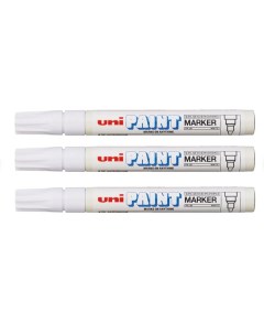 Набор маркеров Uni Paint PX 20 цвет белый 22 28 мм 3 шт в зип пакете Nobrand