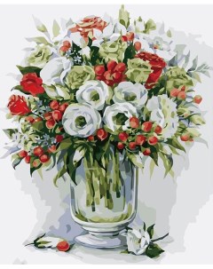 Картина по номерам Букет с красными ягодами 40x50 см Цветной