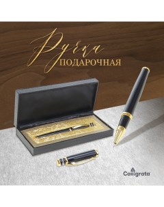 Ручка капиллярная подарочная Профи в кожзам футляре чёрная с золотом Calligrata