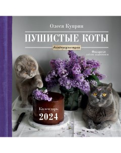 Календарь настенный на 2024 год Эксмо Пушистые коты Олеся Куприн 300х300 мм Экcмо