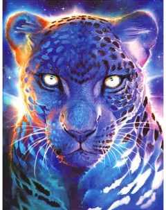 Алмазная мозаика SZX618 леопард сиреневый на подрамнике 20х30 Nobrand