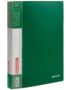 Папка 60 вкладышей стандарт зеленая 0 8 мм 228684 набор из 4 шт Brauberg