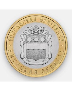 Памятная монета 10 рублей Амурская область Российская Федерация СПМД 2016 г Nobrand