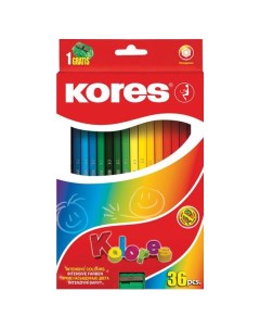 Карандаши цветные Kolores экстра мягкие трехгранные 36 цветов точилка Kores
